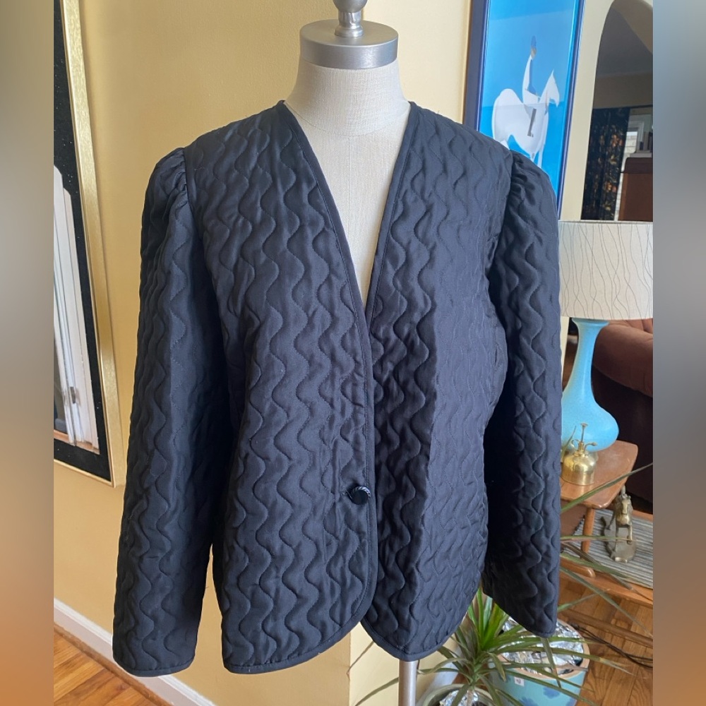 vintage early 80’s puff sleeve quilted jacket